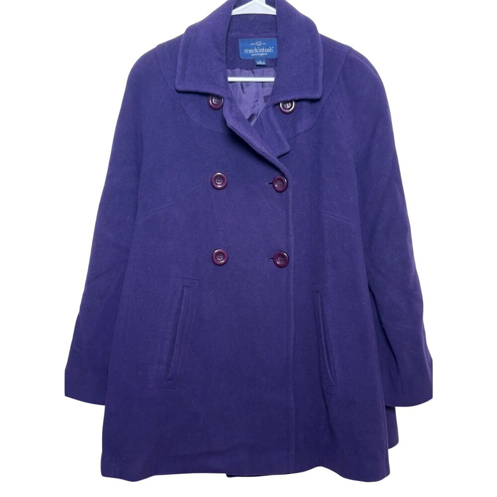 Mackintosh New England Purple Wool Pea Coat Women’s Large